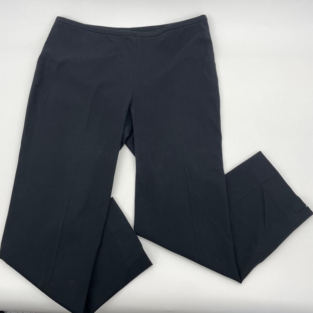 J. MCLAUGHLIN Black Pull On Pants With Side Zip Size 10 Tapered Ankle Knit